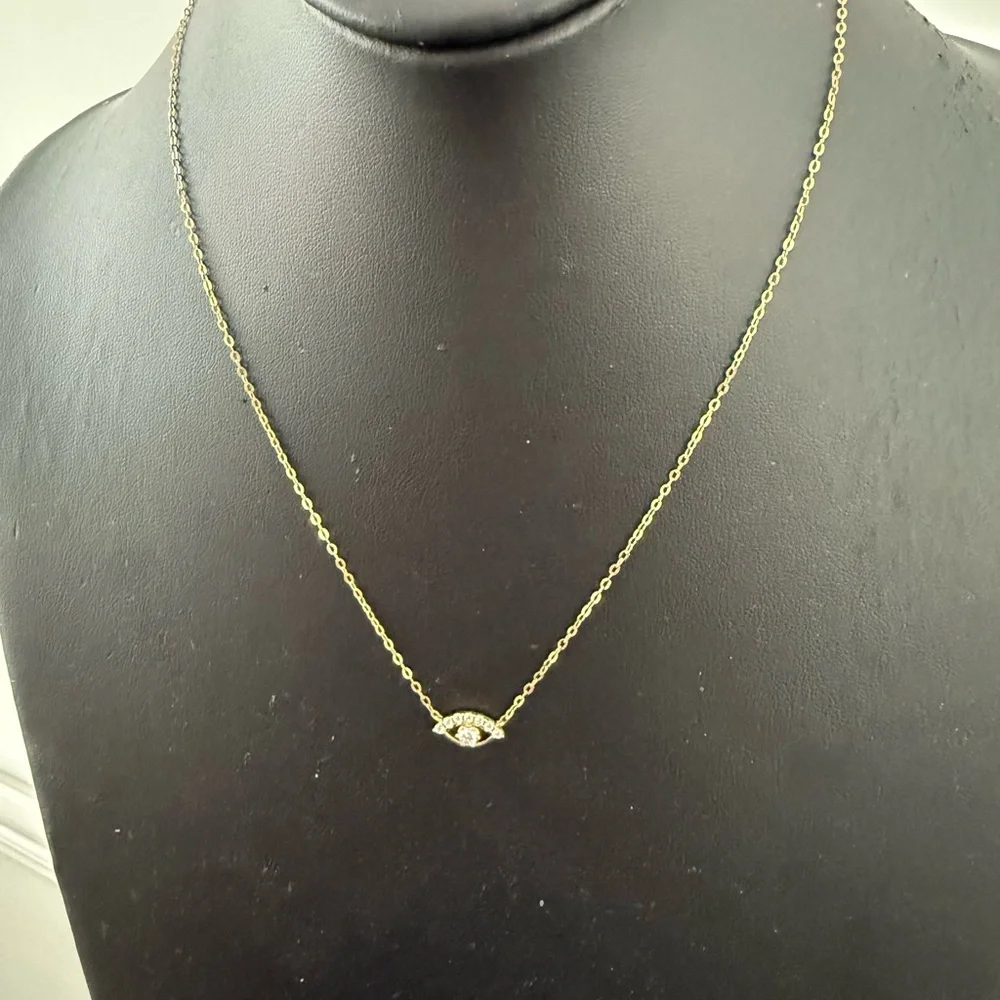 (28)NADRI NEW CZ Evil Eye Necklace